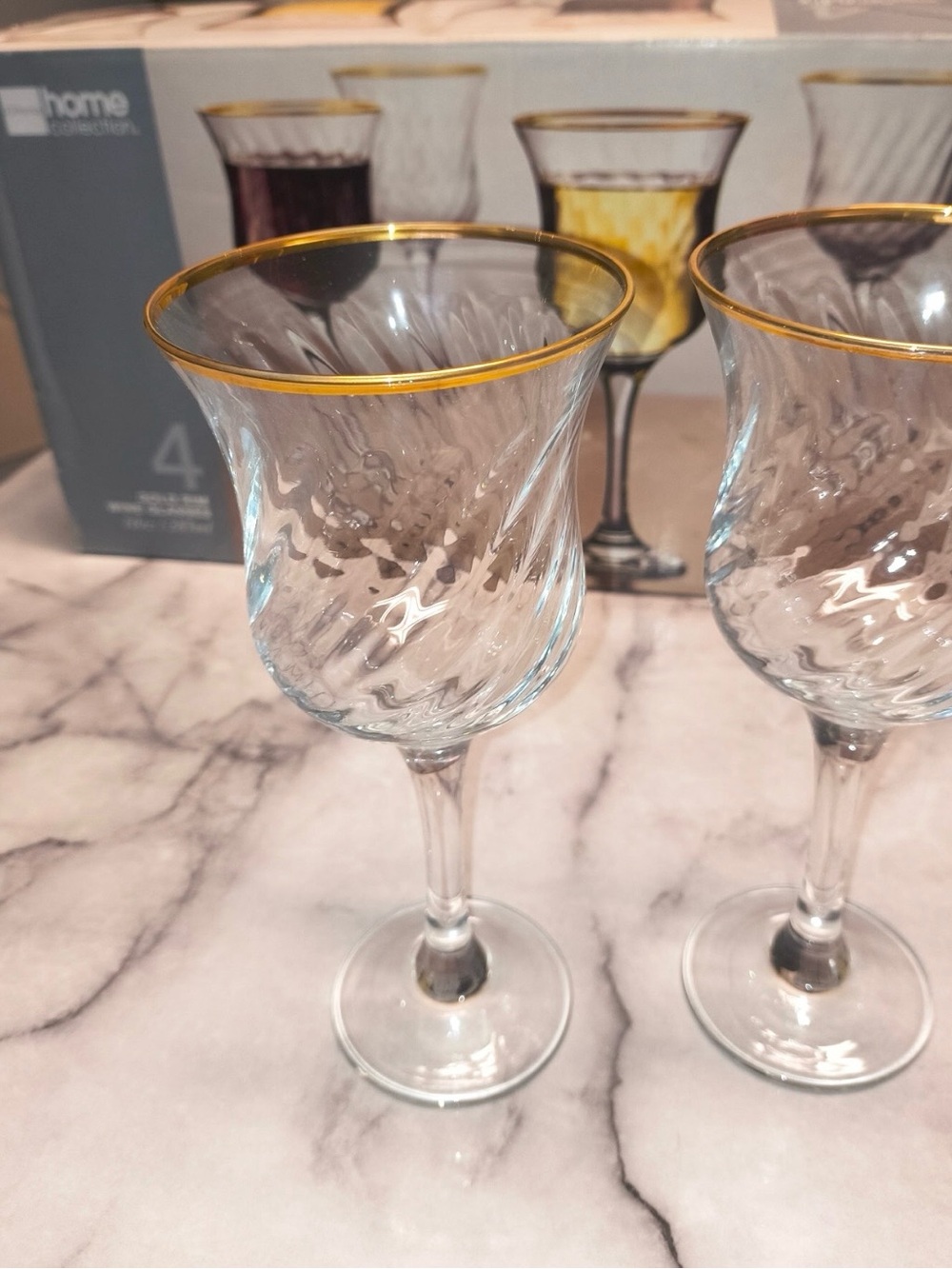 the Circleware Maxim Gold Rim Crystal Stemware